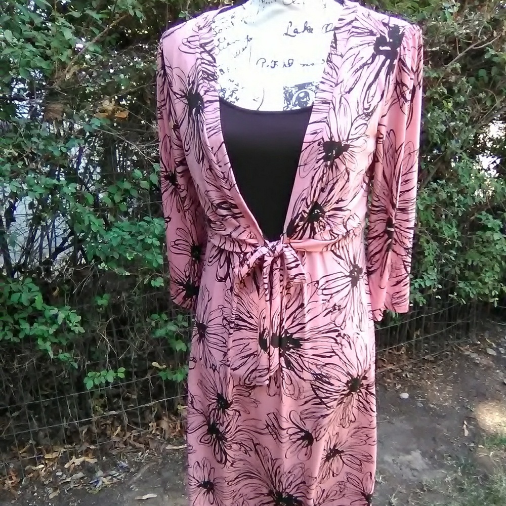 Coral & Brown dress by apt.9